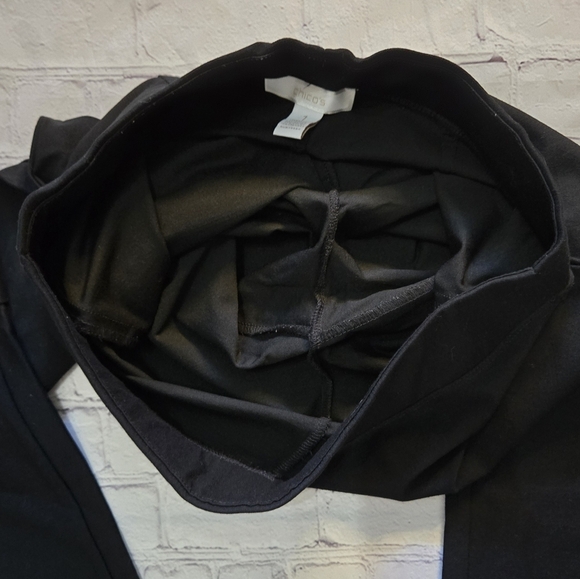 Chicos Size:1 Black Straight Leg Stretch Pants - Picture 6 of 8